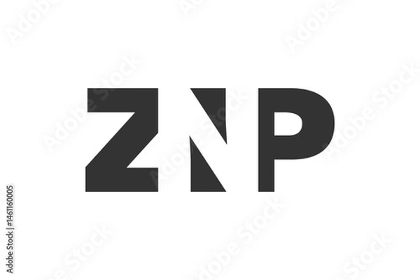 Fototapeta ZNP logo design. Initial letter Z N P bold font style for tech startups, consulting, corporate branding. Creative company name, headlines typography identity, trendy logotype.