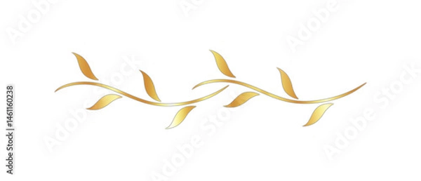 Obraz Classic, Elegant, and Glossy Bronze Text Divider – Isolated on White.