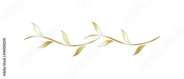 Obraz Classic, Elegant, and Glossy Gold Text Divider – Isolated on White.