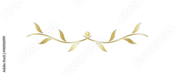 Obraz Classic, Elegant, and Glossy Gold Text Divider – Isolated on White.