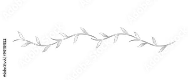 Obraz Classic, Elegant, and Glossy Silver Text Divider – Isolated on White.
