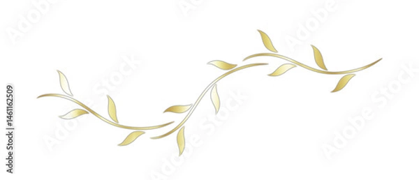 Obraz Classic, Elegant, and Glossy Gold Text Divider – Isolated on White.