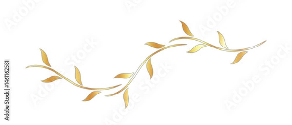 Obraz Classic, Elegant, and Glossy Bronze Text Divider – Isolated on White.