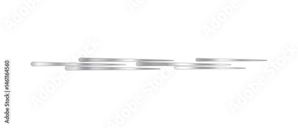 Obraz Classic, Elegant, and Glossy Silver Text Divider – Isolated on White.