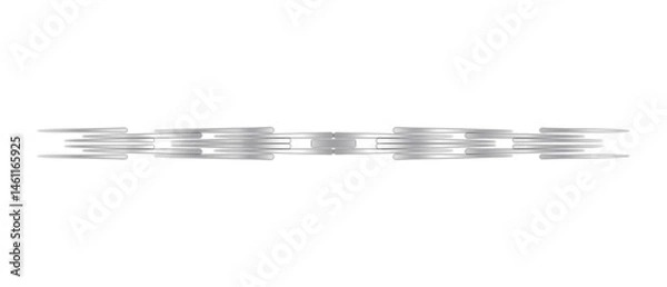 Obraz Classic, Elegant, and Glossy Silver Text Divider – Isolated on White.