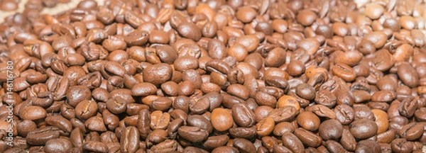 Obraz Kaffeebohnen mit Unschärfe 