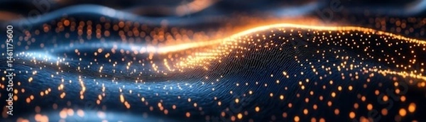 Obraz An abstract illustration depicting the intricate learning patterns of artificial intelligence, showcasing data flow and neural connections.