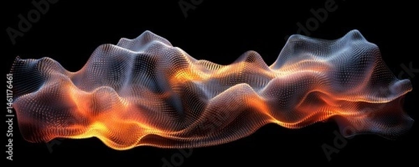 Fototapeta Captivating 3D rendering showcasing a dynamic neural network in motion, illustrating complex data processing and connectivity.