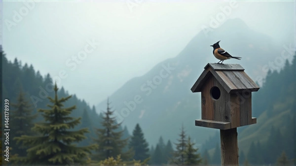 Obraz bird house in winter