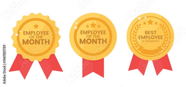 Obraz Best employee of the month badge design vector illustration