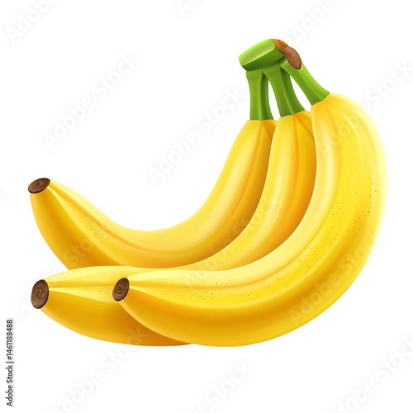 Obraz Yellow Bananas Isolated on Transparent Background