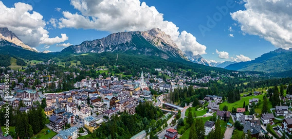 Obraz View of the Dolomites, Pozza di Fassa, Val di Fassa, Italy