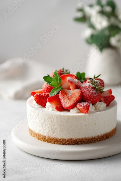 Obraz cheesecake with strawberries
