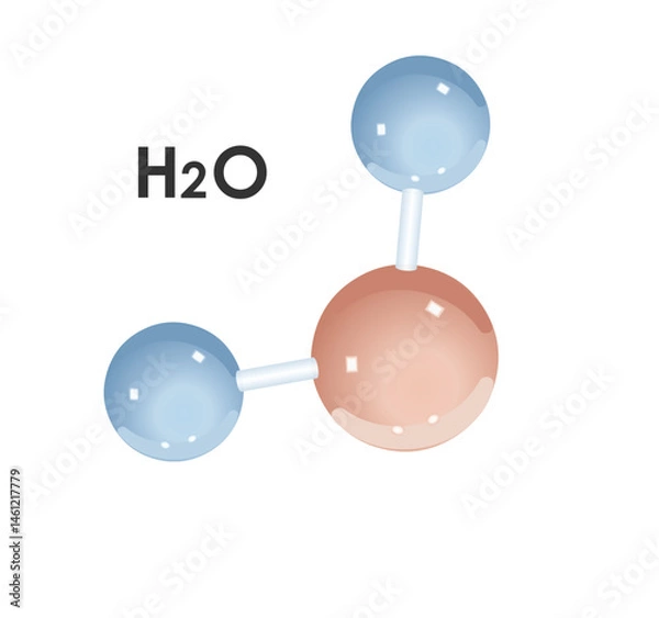 Obraz Molécule d'eau sur fond blanc	