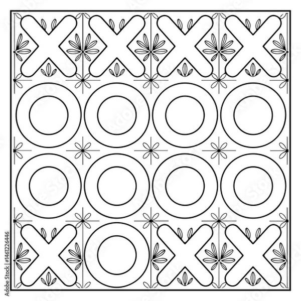 Fototapeta Comfy Patterns Bold and Easy Coloring Book for Kids and Adults