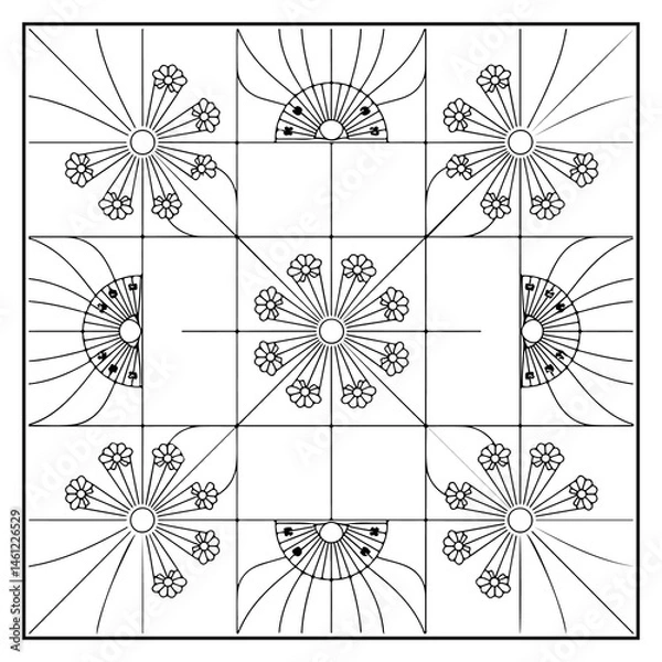 Fototapeta Comfy Patterns Bold and Easy Coloring Book for Kids and Adults