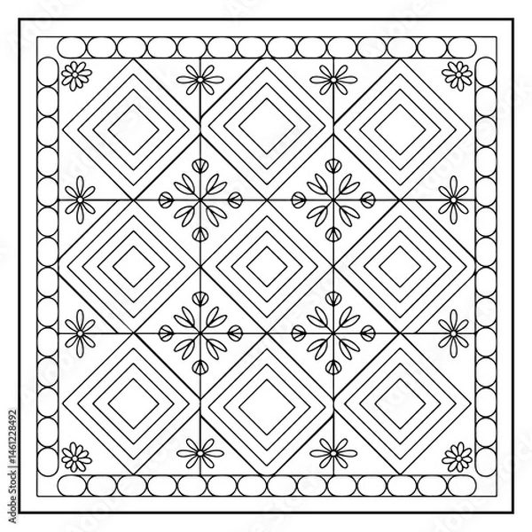 Fototapeta Comfy Patterns Bold and Easy Coloring Book for Kids and Adults