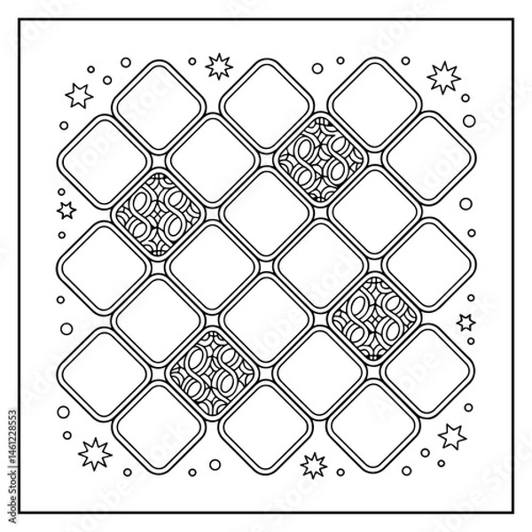 Fototapeta Comfy Patterns Bold and Easy Coloring Book for Kids and Adults