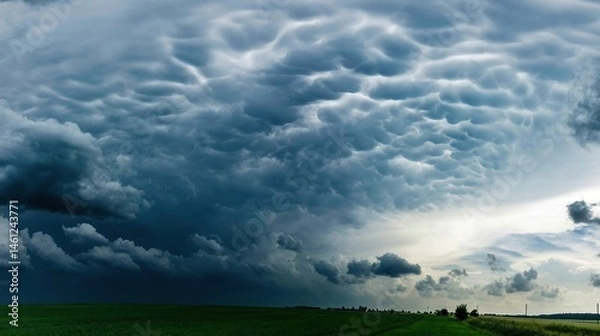Fototapeta Mammatus clouds in the sky a rare kind of cloud