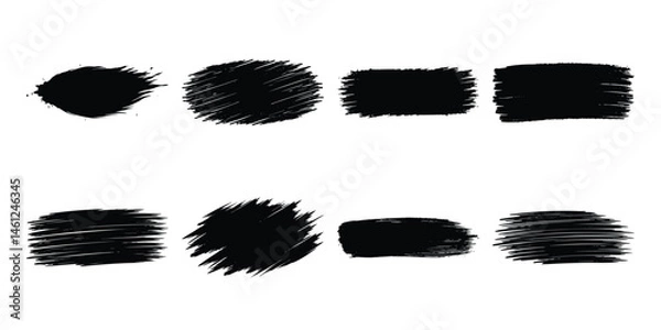 Obraz Black grunge brush stroke collection for creative design