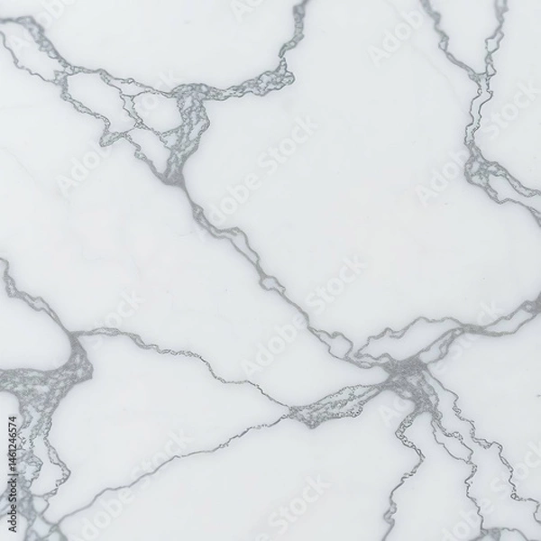 Fototapeta "Extreme Macro of Luxurious White Marble with Intricate Grey Veins and Vivid Highlights"

