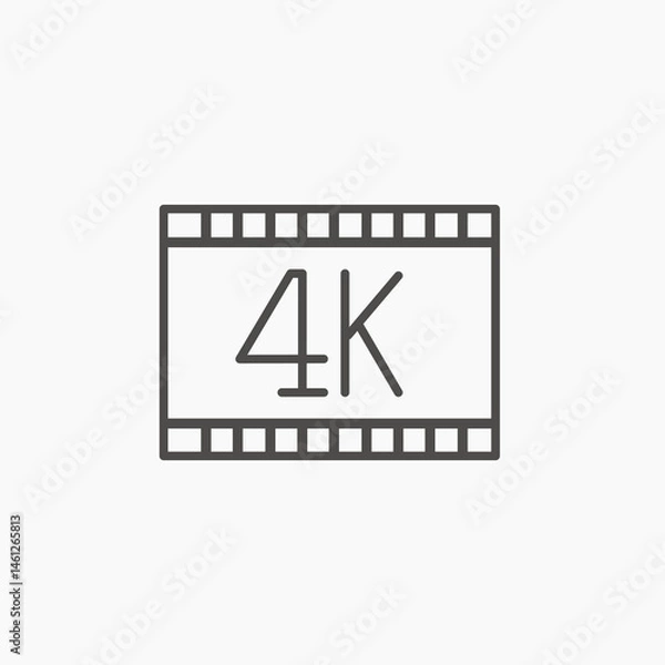 Obraz video quality 4k resolution icon vector sign 
