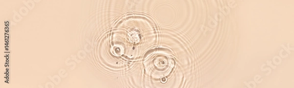 Fototapeta banner water texture ripples wave clean transparent water abstract background in beige color