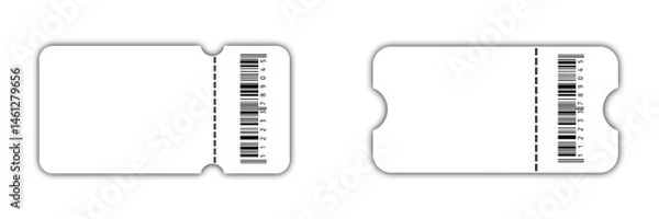 Fototapeta Blank Ticket Templates with Barcode