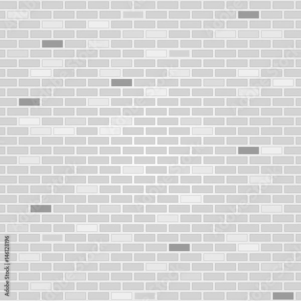 Fototapeta White brick wall background. Vector