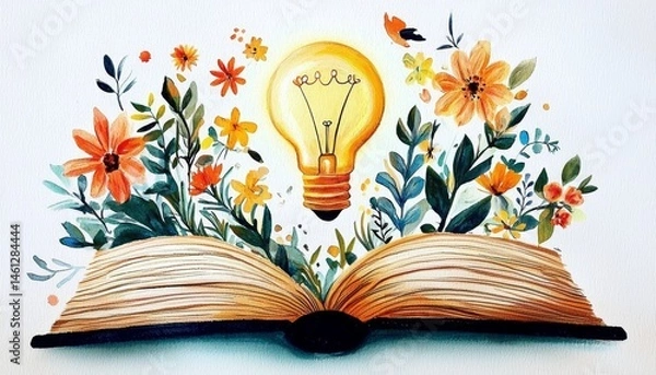 Fototapeta The interplay of nature and inspiration in a book design.