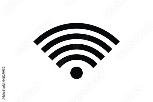 Fototapeta Wifi wireless internet signal icon silhouette on white background
