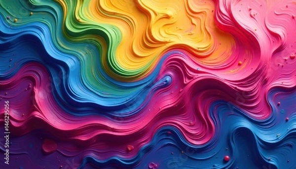 Obraz Abstract swirling paint colors forming a pattern, gradient, texture, graphic