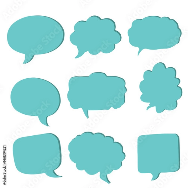 Obraz set green Blank speech bubble collection