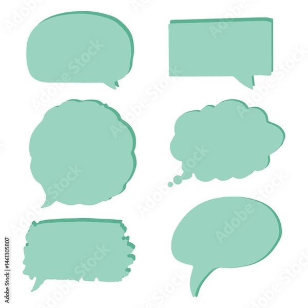 Obraz green blank speech bubble collection