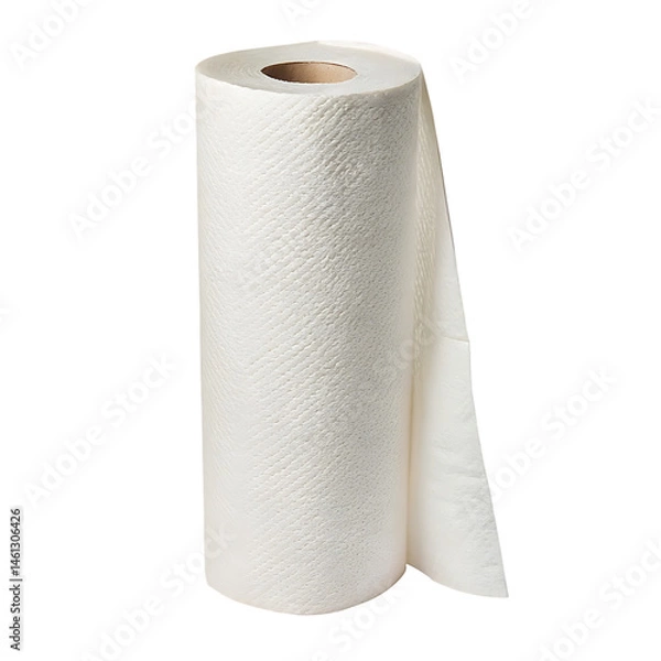 Fototapeta single roll of paper towels isolated on white background PNG