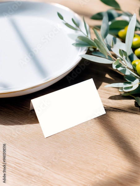 Obraz Mockup Card 3.5x2'' in Soft Editorial Mediterranean Aesthetic