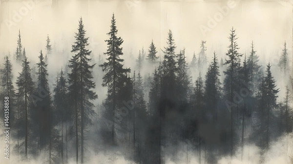 Obraz Misty forest scene (1)