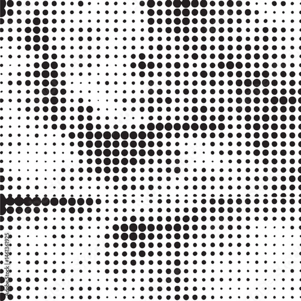 Fototapeta A seamless of densely packed black and white circles creates a dynamic textured surface.