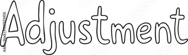 Fototapeta A white word 'Adjustment' is written in a handwritten style on a plain background.