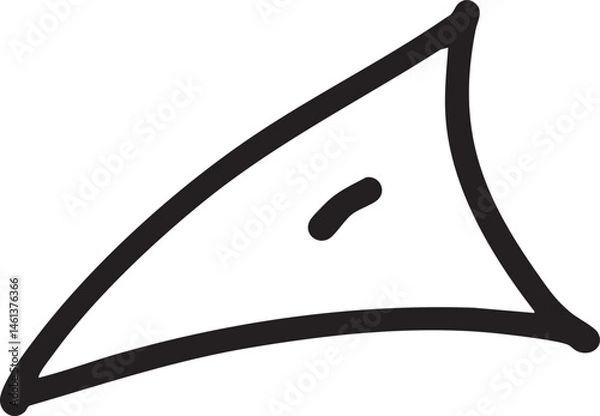 Obraz A stylized black triangle with a central dark oval.