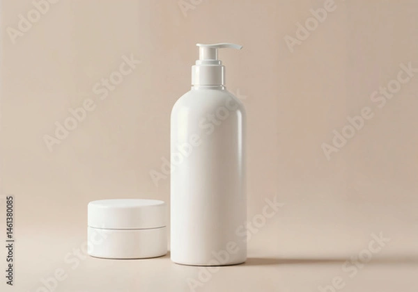 Fototapeta bottle of cosmetic with empty branding areas
