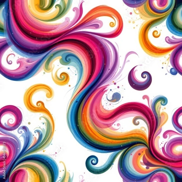 Obraz Colorful Swirls Abstract Pattern