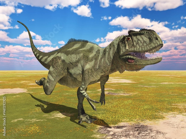 Fototapeta Dinosaurier Yangchuanosaurus in einer Landschaft