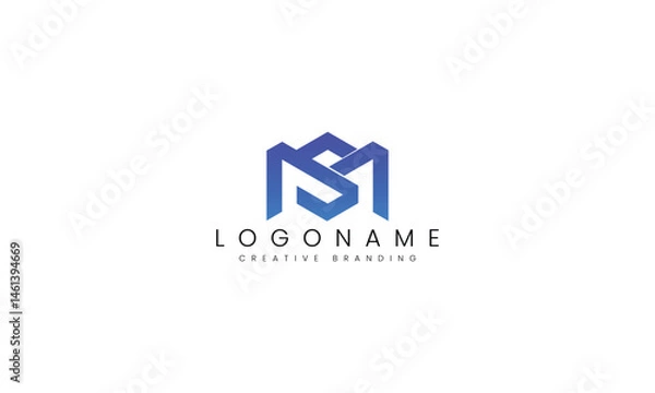 Fototapeta Minimalist MS Logo for Branding and Identity.
