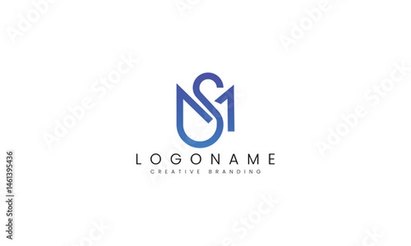 Fototapeta Minimalist MS Logo for Branding and Identity.
