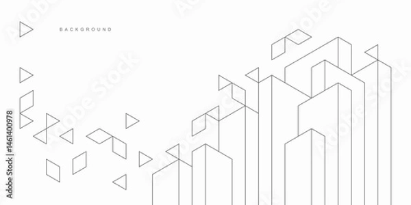 Obraz Abstract architectural construction. Geometric technological background.