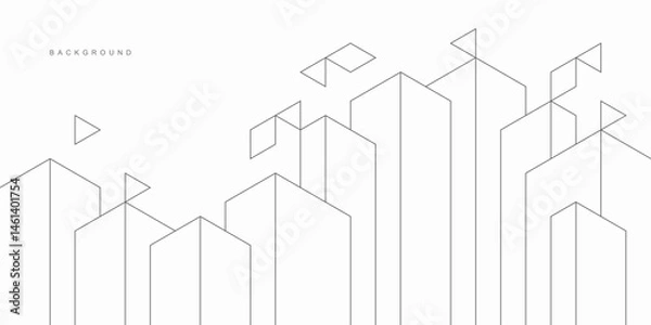 Obraz Abstract architectural construction. Geometric technological background.