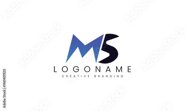 Fototapeta Minimalist MS Logo for Branding and Identity.
