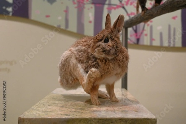 Fototapeta Stuffed Rabbit at an American Museum. 