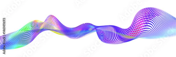 Obraz Wave pattern vector. 3D glowing abstract digital particles background. Technology concept. Abstract background. Future vector illustration.